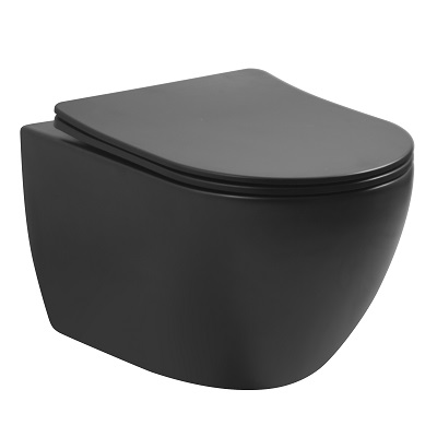 EVEREST TORNADO WC ŠKOLJKA RIMLESS KONZOLNA MATT CRNA+WC DASKA S.CLOSE